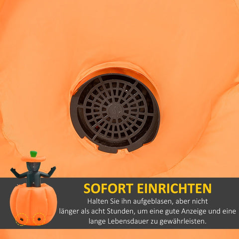Rootz Halloween Inflatable Decoration - Skeleton Pumpkin - LED Lights - Weatherproof - Transform Home - 100cm x 100cm x 150cm