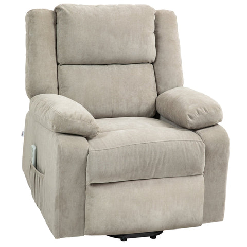 Rootz Electric Reclining Chair - Lift Chair - Zero Gravity Senior Chair - Stand-Up Aid - Mobility Assistance - Light Gray - Plush - 91cm x 93cm x 105cm