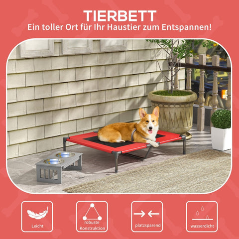 Rootz Portable Pet Bed - Lightweight Dog Bed - Raised Pet Cot - Oxford Fabric - Mesh Cover - Easy to Clean - 92cm x 76cm x 18cm