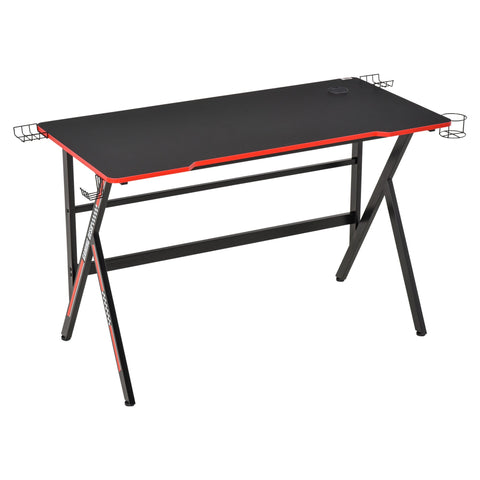 Rootz Racing Gaming Desk - Gamer Desk - Computer Desk - Carbon Fiber Finish - Headset & Speaker Mounts - 120cm x 60cm x 76cm