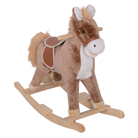 Rootz Rocking Horse - Western Horse - Saddle Plush Toy - Optimal Comfort - 74cm x 33cm x 62cm
