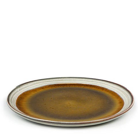 Rootz Comporta Salad Plate Set of 6 - Portuguese Ceramics - Chip-Proof Plates - Crackle Glaze Finish - 22cm x 22cm x 2.5cm