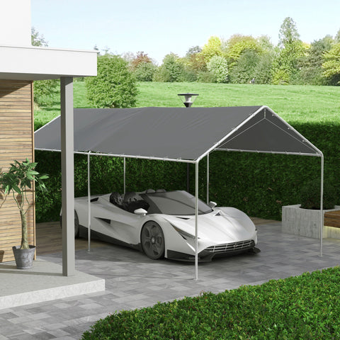 Rootz Car Shelter Replacement Tarpaulin - Cover - Polyethylene Sheet - UV Resistant - 586cm x 296cm - Includes 48 Bungee Balls