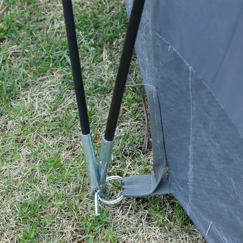 Rootz Camping Tent - 5-6 Person Tent - Tunnel Tent with Pegs - Dome Tent - Polyester - Gray - 4.55 x 2.3 x 1.8 m