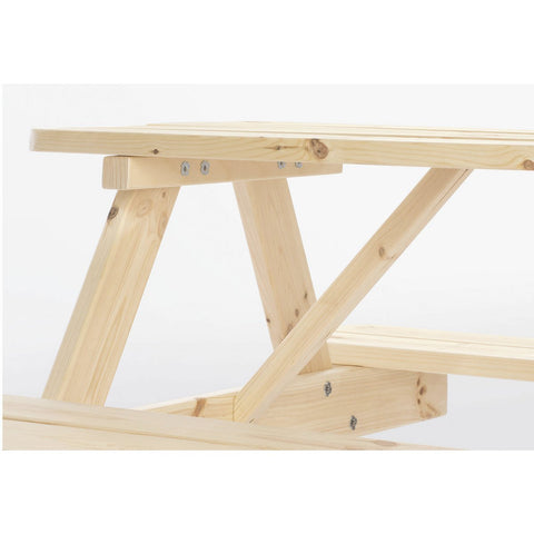 Rootz Children's Picnic Bench - Kids Outdoor Table - Solid Wood Bench - Natural Finish - 118cm x 119cm x 65cm