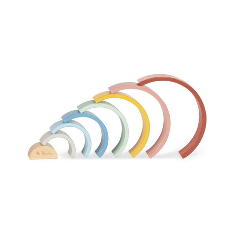 Rootz Wooden Rainbow Puzzle - Lacquered Toy - Beech Stackable - Colorful Design - FSC Certified - 26cm x 5cm x 13cm