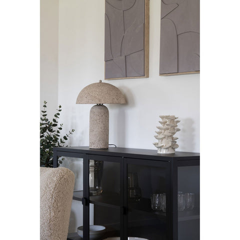 Rootz Table Lamp - Papier-Mâché - Stone Grey Lamp - Eye-Catching Design - 36.5cm x 36.5cm x 49.5cm - 150cm Cord