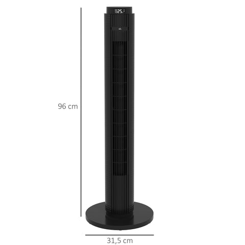 Rootz Tower Fan - Oscillating Fan - Cooling Fan - Energy-Efficient 12H Timer - 70° Pan - 31.5 x 31.5 x 96 cm