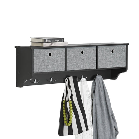 Rootz Wandkapstok met opbergruimte - Sleutelorganizer - Halplank - FSC-gecertificeerd - 100x30x20 cm - Milieuvriendelijke honingraatverpakking