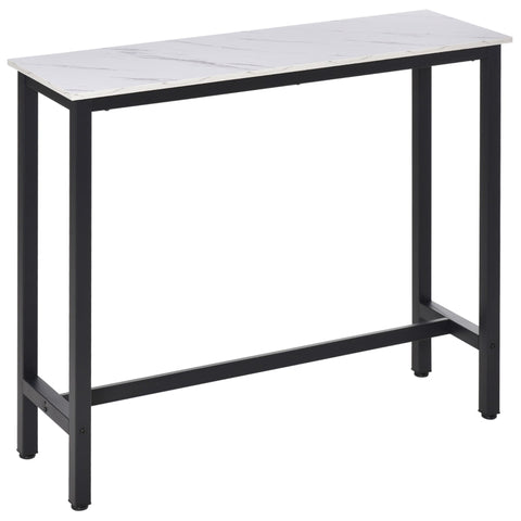 Rootz Bar Table - Marble-Look Counter - Cocktail Stand - Stylish Upgrade - 120cm x 40cm x 100cm