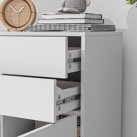 Rootz Chest of Drawers Sideboard - Storage Cabinet - Modern Furniture - Adjustable Shelves - 79 x 36 x 74 cm - Glossy White
