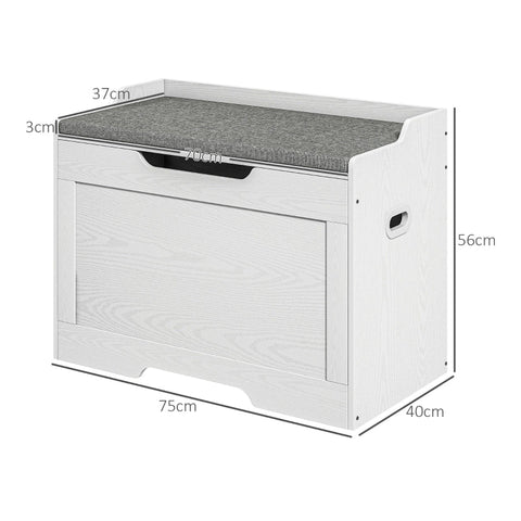 Rootz Storage Chest Bench - Organizing Box - Foot of Bed Trunk - Safety Hinge - 75cm x 40cm x 56cm