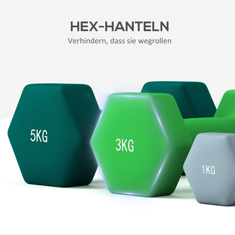 Rootz Dumbbell Set with Rack - Weight Set - Fitness Weights - Space-Saving - Dumbbell: 14x6x6, 19.5x8.5x8.5, 22x9.7x9.7cm - Rack: 42x10x30cm