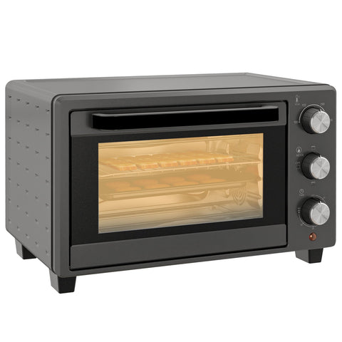 Rootz Mini Oven Toaster - Compact Oven - Countertop Oven - 21L Capacity - Versatile Cooking - Stainless Steel - 46.4cm x 38cm x 28.5cm