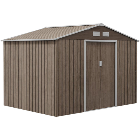 Rootz Tool Shed - Bike Shed - Garden Storage - Weatherproof Metal - 2.7m x 1.9m x 1.9m - Robust Galvanized Steel Construction