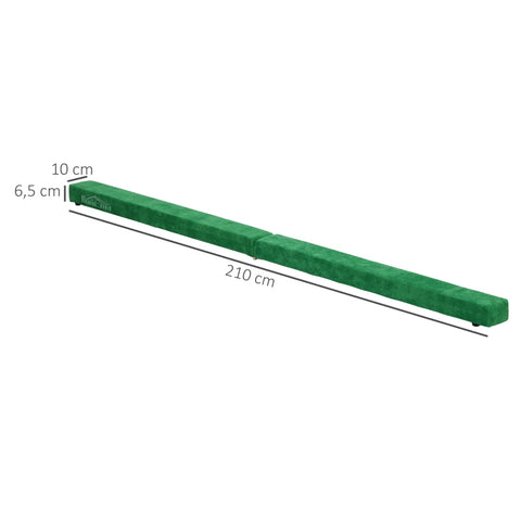 Rootz Folding Gymnastics Balance Beam - Training Beam - Suede Cover - Non-Slip Feet - Stainless Steel Hinges - Pinewood - 210cm x 10cm x 6.5cm