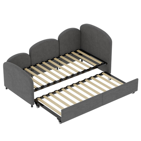 Rootz Sofa Bed with Drawers - Twin Size Upholstered - Velvet Sofa - Extra Storage - 210cm x 99cm x 82.5cm