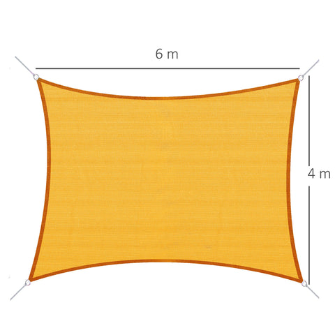 Rootz HDPE Awning - Rectangular Shade Sail - UV Protection Tarpaulin - 6L x 4B m - Blocks 90% UV Rays - Durable & Waterproof