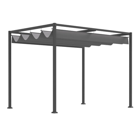 Rootz Pergola Gazebo Patio Canopy - Outdoor Pavilion - Sun Shelter - UV & Water Resistant - 298cm x 213cm x 221cm - Metal & Polyester
