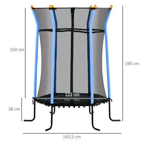 Rootz Children's Trampoline - Kids Bounce - Mini Jumper - Safety Features - Ø163.5 x 190H cm - Maximum Fun and Balance Training