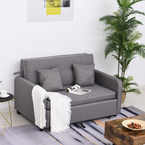 Rootz Sofa Bed for 2 People - Convertible Couch - Sleeper Sofa - Storage Space - Grey - 136L x 92W x 84H cm