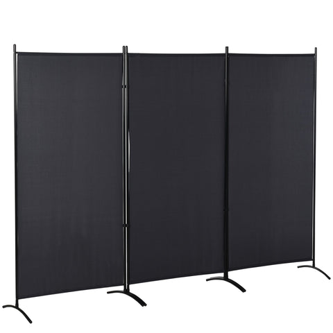 Rootz 3 Panel Screen Privacy Fence - Room Divider - Side Curtain - Durable Polyester - 253cm x 50cm x 182cm