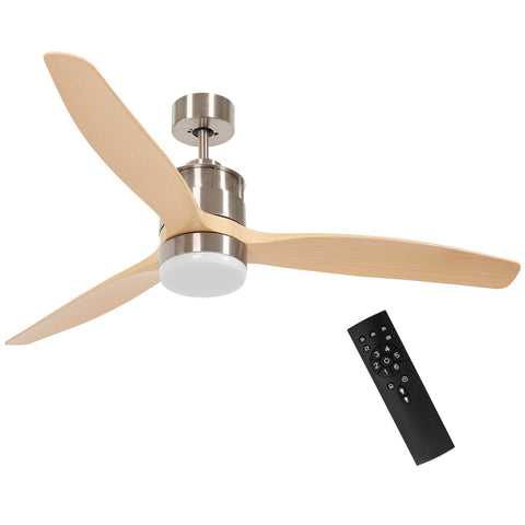 Rootz Reversible LED Ceiling Fan - Quiet Cooling Fan - Silent Room Ventilator - 6 Speeds - Remote Control - Ø132 x 43H cm