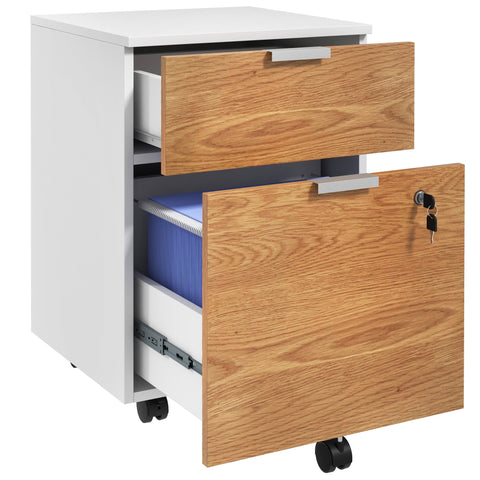 Rootz Office Drawer Storage Cabinet - Filing Cabinet - Locking Drawers - Secure Document Storage - 42cm x 40cm x 60cm