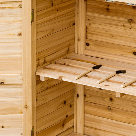 Rootz Garden Shed - Tool Shed - Storage Cabinet - Solid Fir Wood - Pre-Oiled - Durable & Moisture Resistant - 83L x 40W x 92H cm
