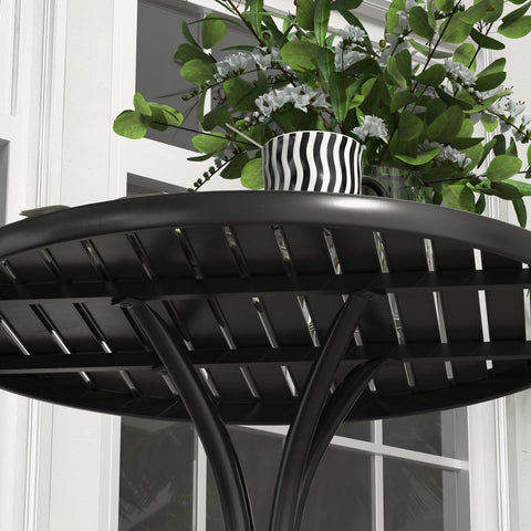 Rootz Round Garden Table - Bistro Table - Outdoor Patio Table - Galvanized Steel, Water Drainage - Dia. 66cm x 71.5cm