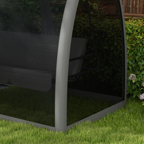 Rootz 3 Seater Patio Swing Chair - Porch Swing - Outdoor Daybed - Mosquito Net Protection - 240cm x 140cm x 197cm