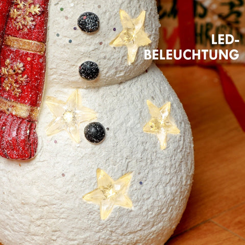 Rootz Snowman Christmas Decoration - LED Snowman Figure - Battery Operated - 38cm Tall - Festive Decor - 25cm x 15.5cm x 38cm