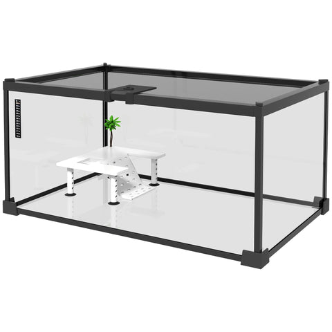 Rootz Reptile Box Breeding Container - Terrarium - Housing - Easy Observation - 50cm x 30cm x 25cm