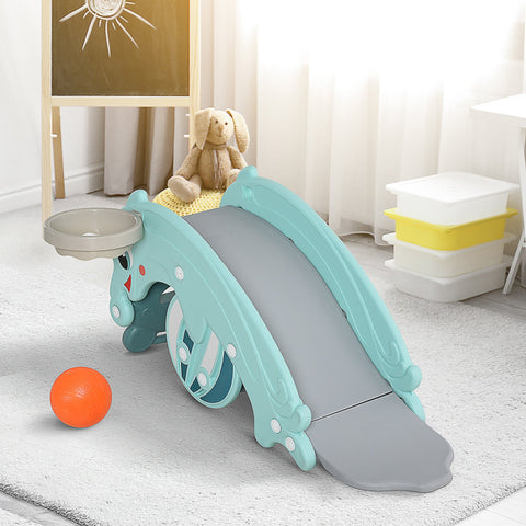 Rootz 3-in-1 Children's Toy - Rocking Horse - Slide - Basketball Hoop - Boosts Sports Skills - HDPE - 72cm x 34cm x 47cm