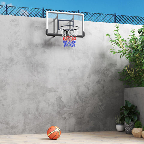 Rootz Wall Mounted Basketball Hoop - Adjustable Indoor Hoop - Shatterproof Backboard - Spring Loaded - 110cm x 70cm Back Panel
