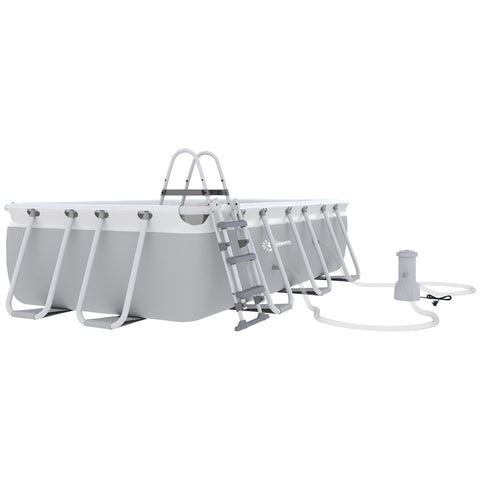 Rootz Rectangular Above Ground Pool - Steel Frame Pool - Swimming Pool - Easy Assembly - 425L x 230W x 101H cm