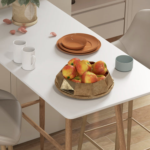 Rootz Rectangular Bar Table - Pub Table - Tall Table - Easy Assembly - 120 x 60 x 98 cm - Space-Saving Design