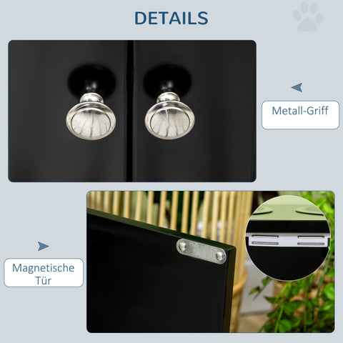Rootz Elevated Feeding Station - Dog Feeder - Pet Food Stand - Stress-Relieving Design - 60L x 30W x 35.5H cm - 44L Storage Space - Black