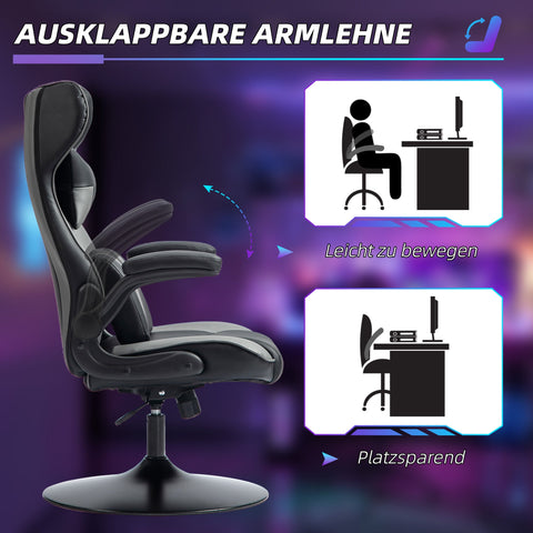 Rootz Rocking Gaming Chair - Swivel Seat - Ergonomic Chair - Height Adjustable - 67cm x 71cm x 112cm - Ultimate Comfort