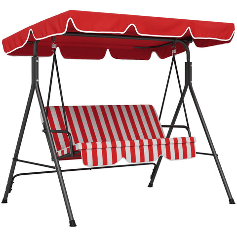 Rootz Garden Swing 3-Seater - Outdoor Patio Swing - Relaxing Lounge - Adjustable Roof - 1.72m x 1.10m x 1.53m