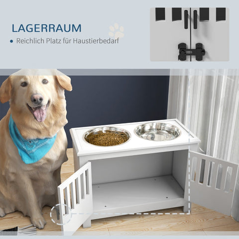 Rootz Elevated Dog Bowl Set - Raised Pet Feeder - Adjustable Height - Stainless Steel Bowls - Large Dogs - 60cm x 30cm x 43cm