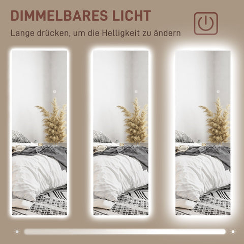 Rootz Full Length LED Mirror - Dimmable - Frameless - Touch Control - Enhance Room - 40cm x 120cm