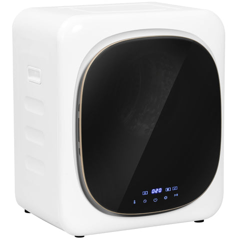 Rootz Tumble Dryer - Clothes Dryer - Vented Dryer - UV Disinfection - Compact 4kg Capacity - 48cm x 40cm x 56cm - Stainless Steel - White