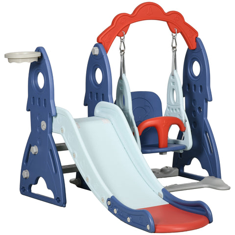 Rootz Playground Set with Slide - Swing Set - Toddler Activity - HDPE Durability - 155L x 136W x 114H cm