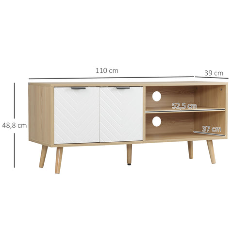 Rootz TV Furniture - Entertainment Center - Media Console - Ample Storage - 110 x 39 x 48.8 cm