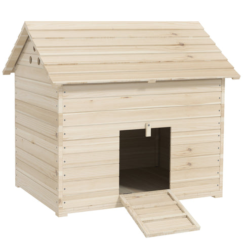 Rootz Duck House - Poultry Shelter - Animal Coop - Raised Floor - 100cm x 82.5cm x 91cm - Durable Fir Wood Design
