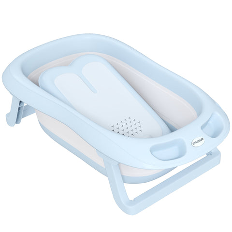 Rootz Baby Bath Tub - Foldable - Non-Slip Baby Bath - Safe Materials - 83L x 48W x 23.5H cm - Blue - Ideal for Easy Storage & Transport