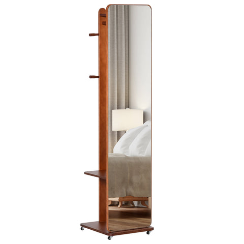 Rootz Standing Mirror - Dressing Mirror - Bedroom Mirror - Easy Mobility - 40cm x 44.5cm x 170cm
