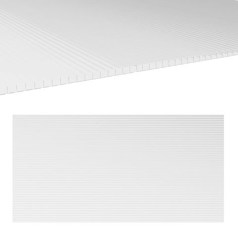 Rootz 14 Polycarbonate Honeycomb Panels - UV Resistant - Thermal Insulation - 121L x 61W cm - Ideal for Greenhouses & Outdoor Canopies