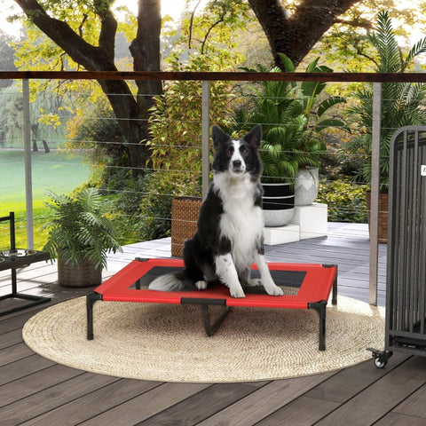Rootz Portable Pet Bed - Lightweight Dog Bed - Raised Pet Cot - Oxford Fabric - Mesh Cover - Easy to Clean - 92cm x 76cm x 18cm
